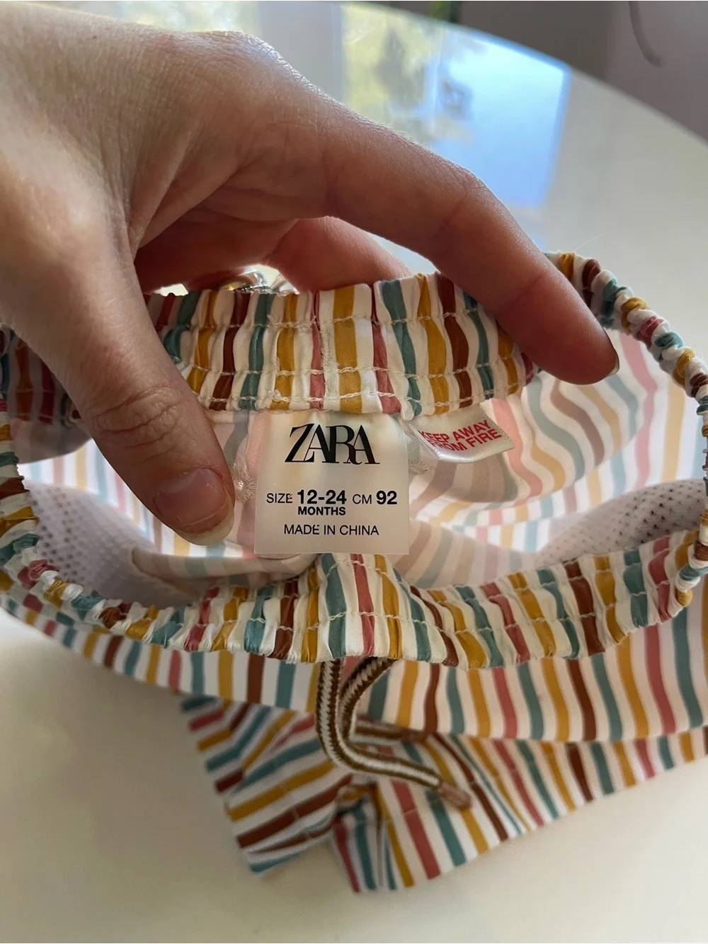 Zara Toddler Multi Stripe Swim Trunks - 18/24 M
